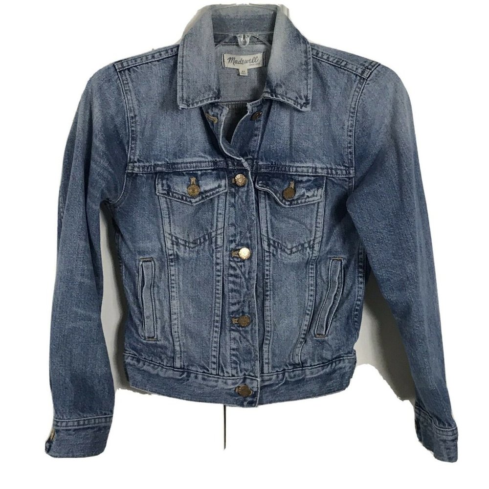 Madewell Womens XS Jean Jacket Med Wash Pockets Casual Wardrobe Classic READ